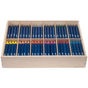 edu3 Jumbo Wachsmalkreide, Holzbox mit 144 Stiften-image