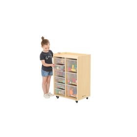 Mobiles Regal mit 2 Reihen - 6 kleine und 3 große Boxen-image
