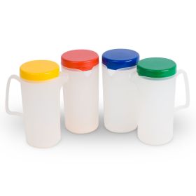 Kanne 0,6 ltr., transluzent mit farbigem Deckel, Farbe nach Wahl