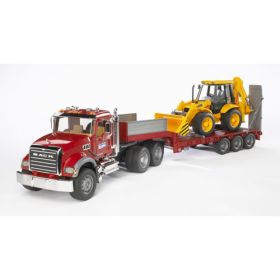MACK Granite LKW, Tieflader + Bagger-image